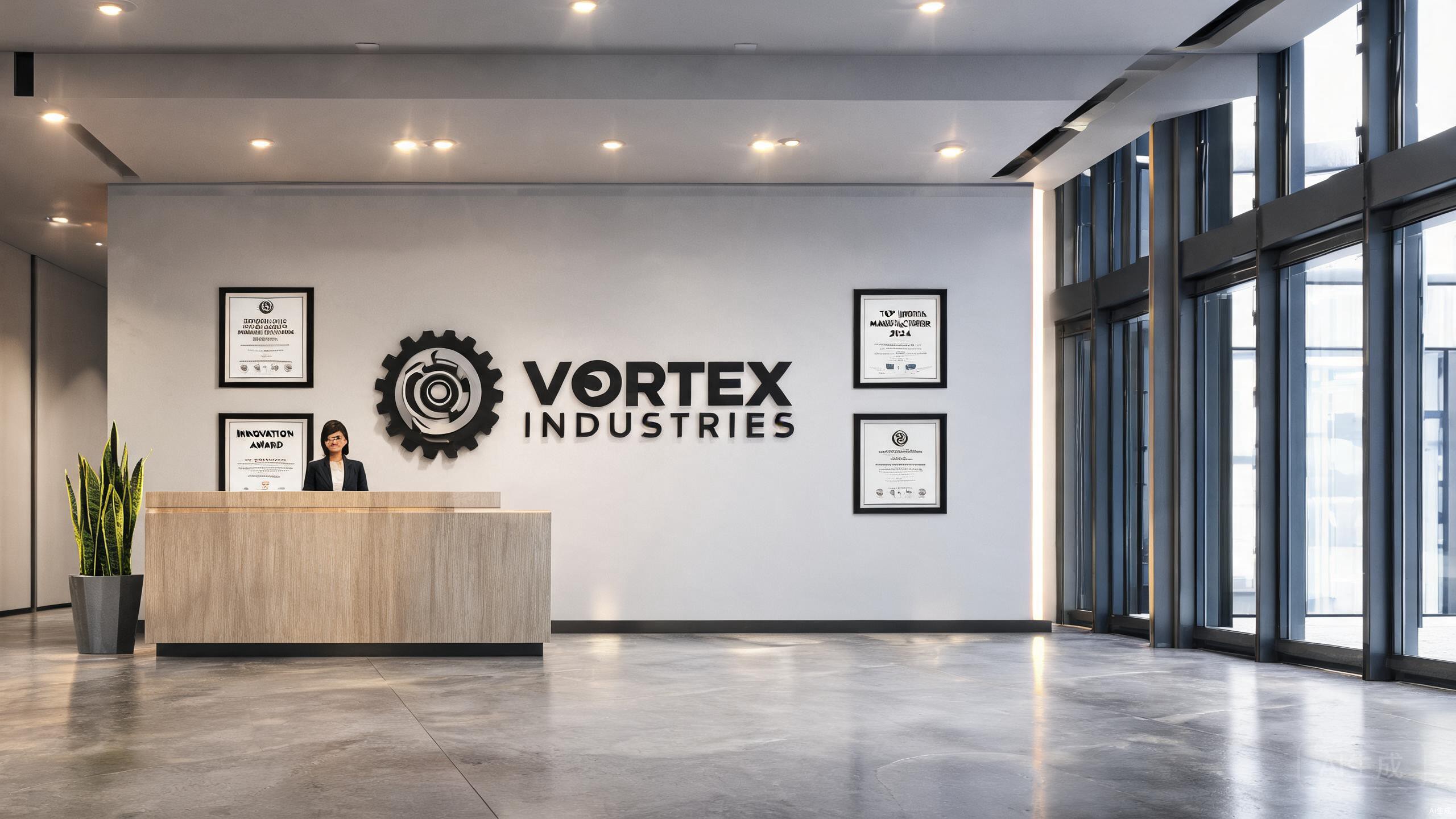 品牌展示 - 工业企业接待大厅 Logo 墙